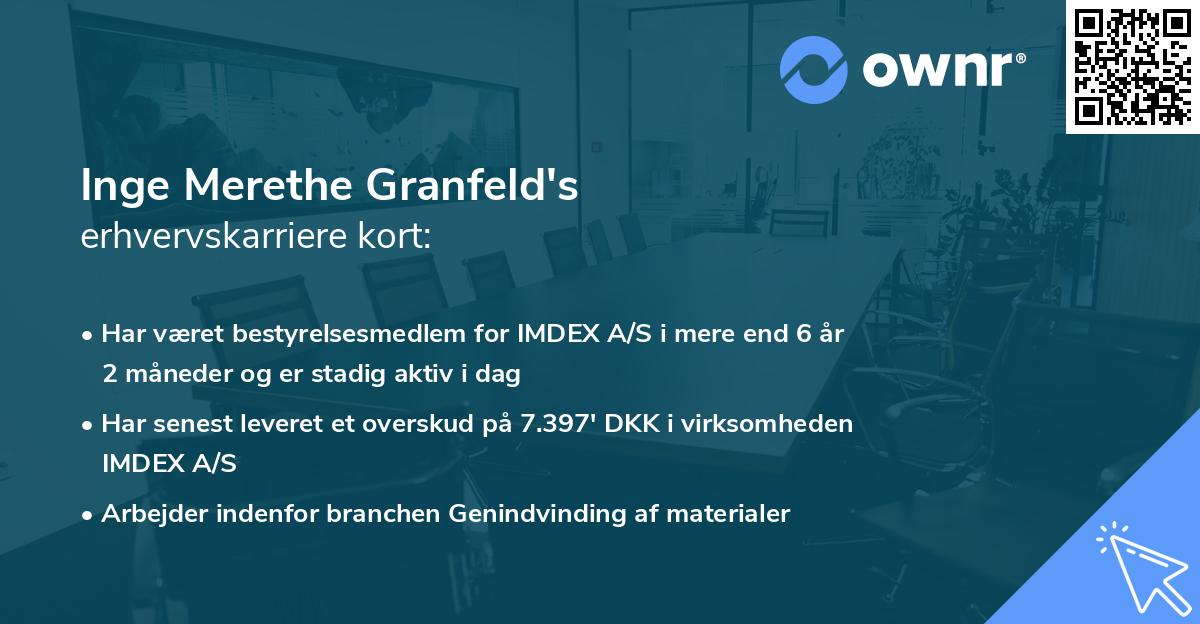 Inge Merethe Granfeld's erhvervskarriere kort