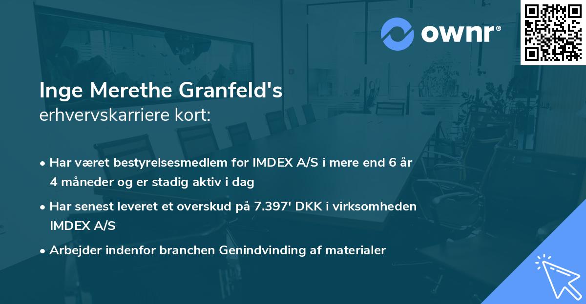 Inge Merethe Granfeld's erhvervskarriere kort