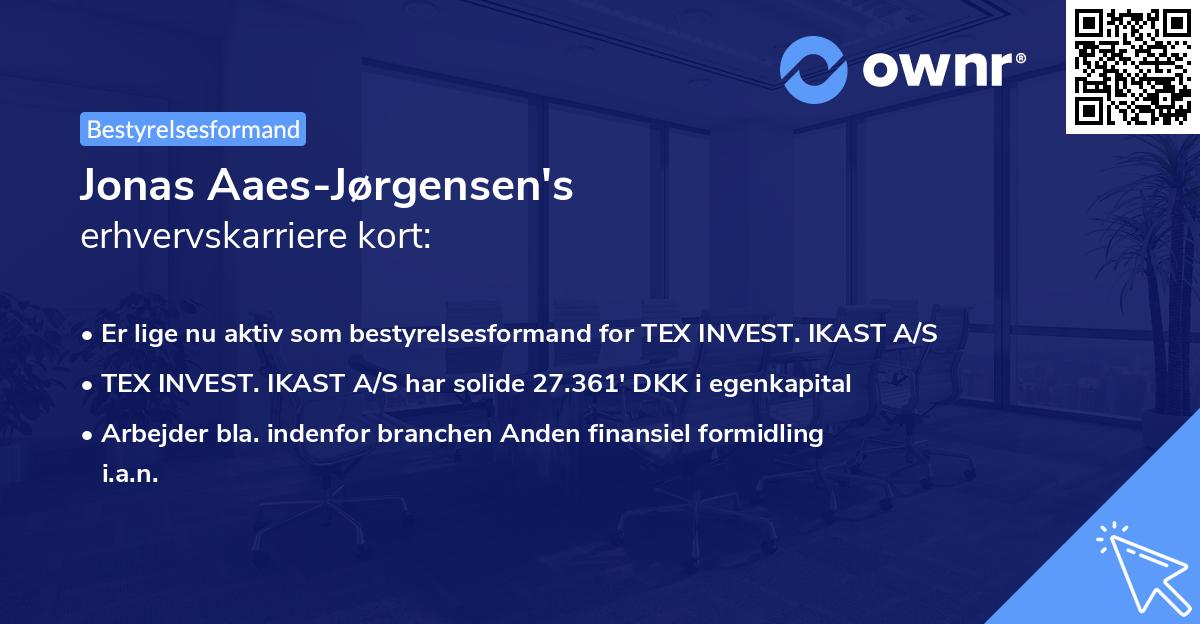 Jonas Aaes-Jørgensen's erhvervskarriere kort