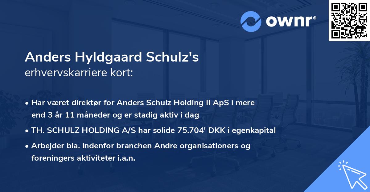 Anders Hyldgaard Schulz's erhvervskarriere kort