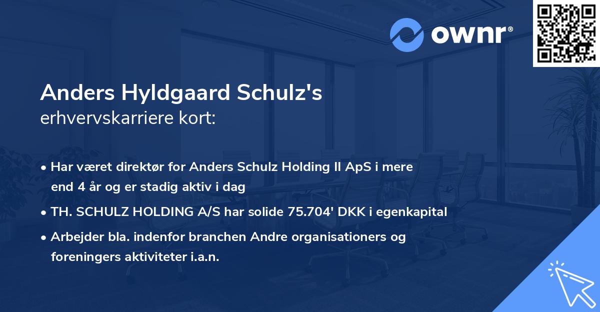Anders Hyldgaard Schulz's erhvervskarriere kort