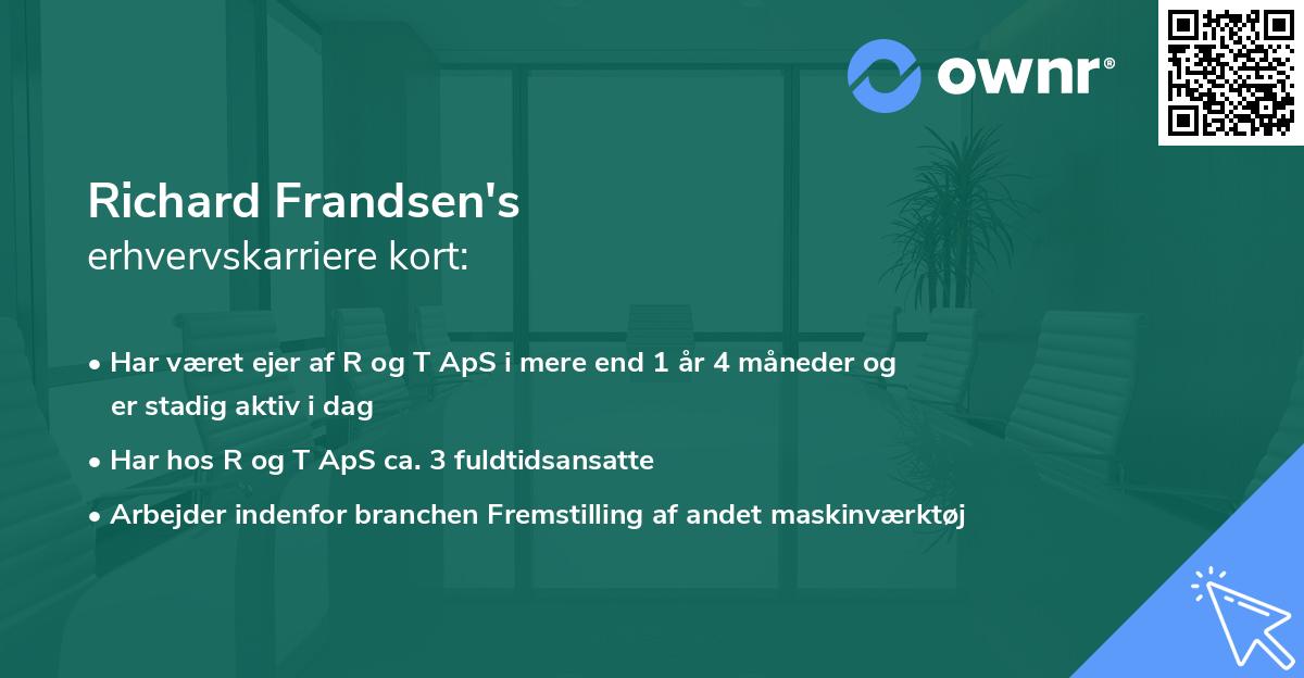 Richard Frandsen's erhvervskarriere kort