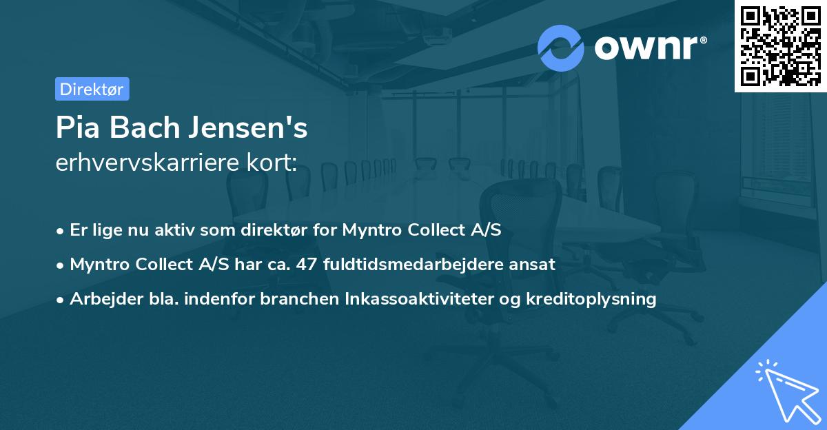 Pia Bach Jensen's erhvervskarriere kort