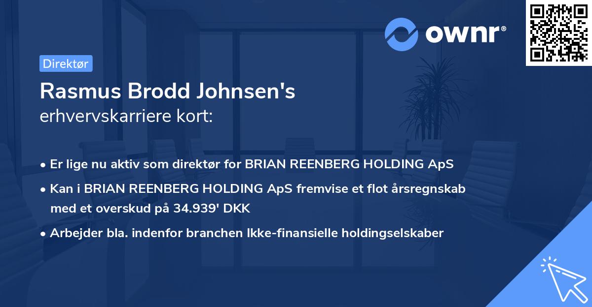Rasmus Brodd Johnsen's erhvervskarriere kort