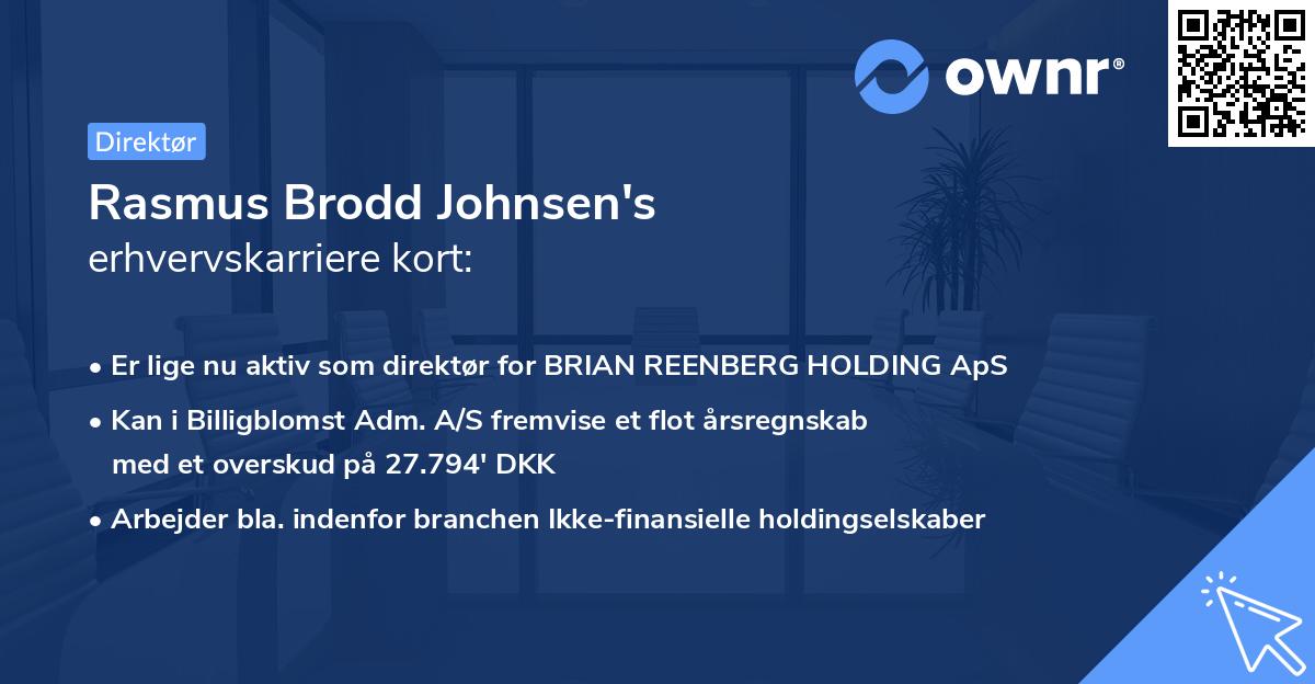Rasmus Brodd Johnsen's erhvervskarriere kort