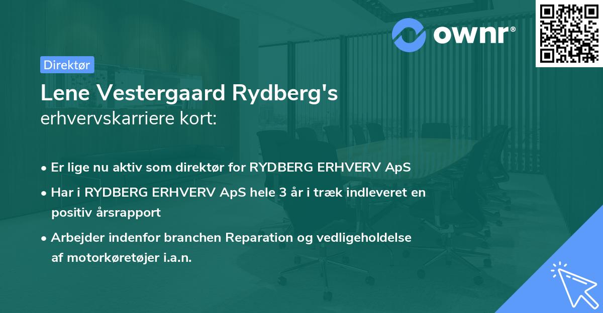 Lene Vestergaard Rydberg's erhvervskarriere kort