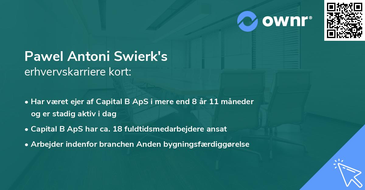 Pawel Antoni Swierk's erhvervskarriere kort