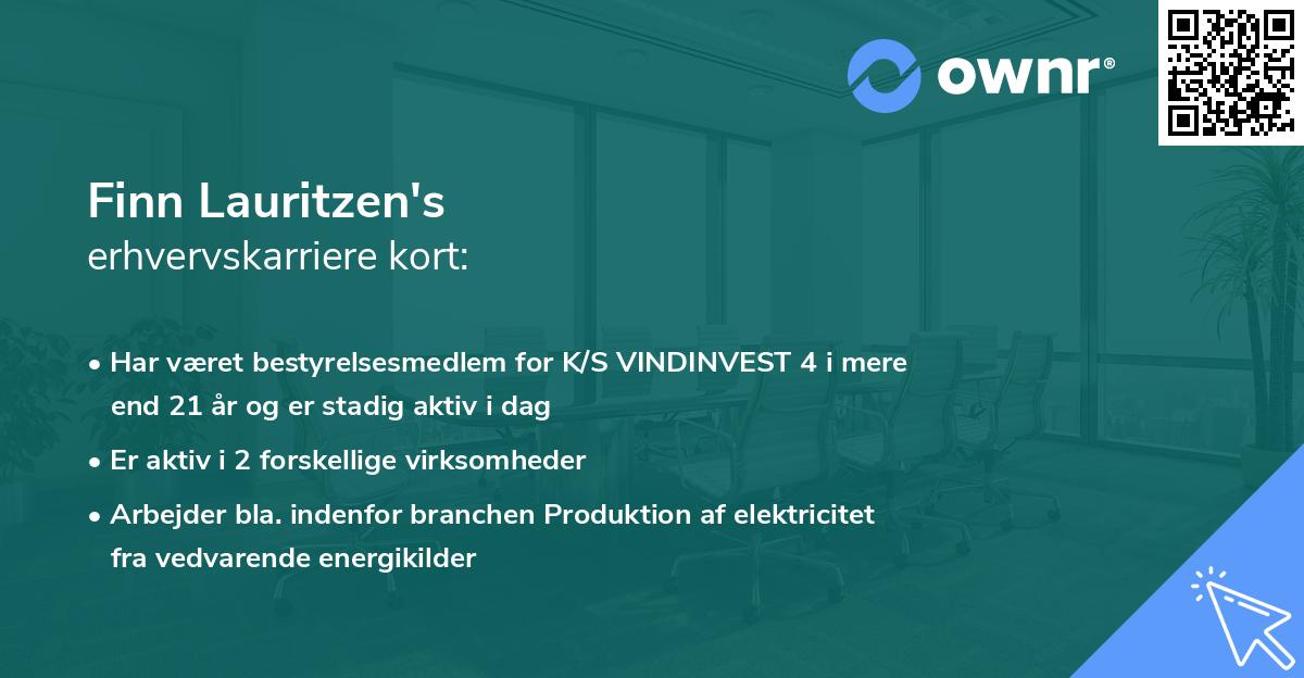 Finn Lauritzen's erhvervskarriere kort