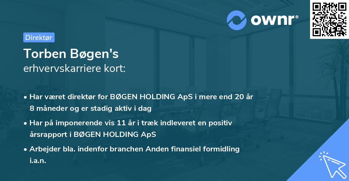 Torben Bøgen's erhvervskarriere kort