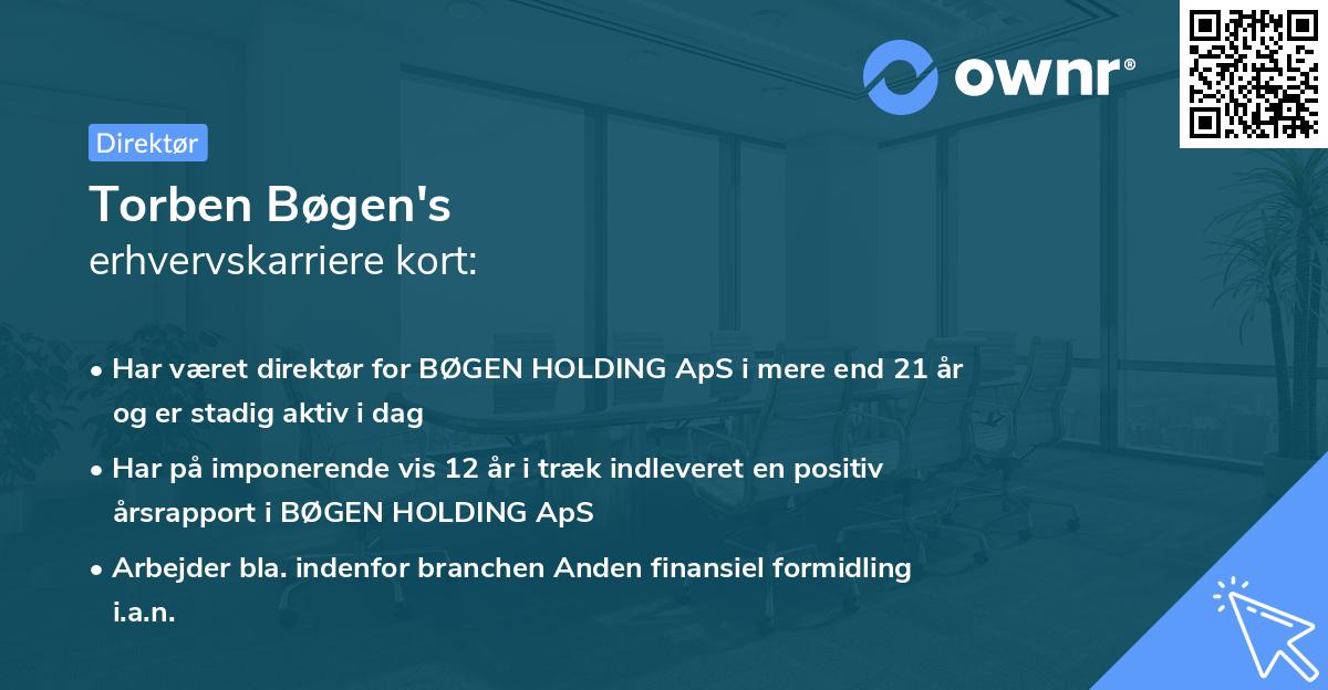 Torben Bøgen's erhvervskarriere kort