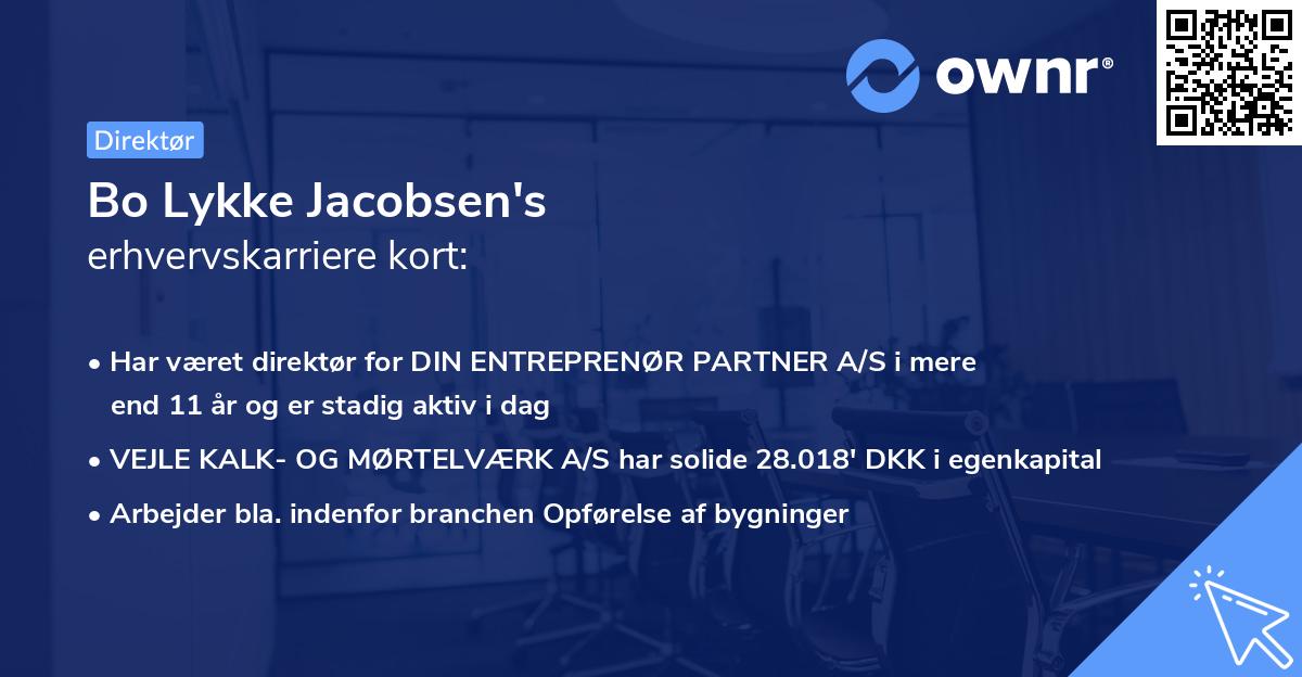 Bo Lykke Jacobsen's erhvervskarriere kort