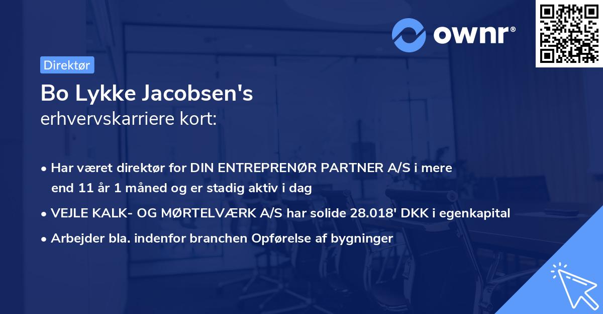 Bo Lykke Jacobsen's erhvervskarriere kort
