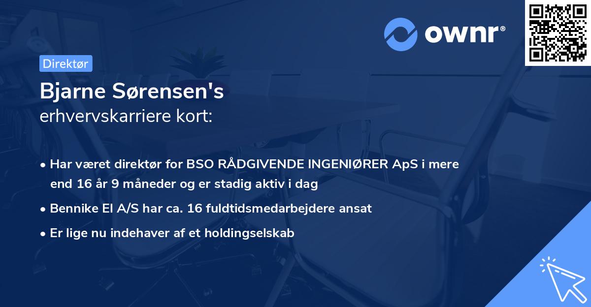 Bjarne Sørensen's erhvervskarriere kort