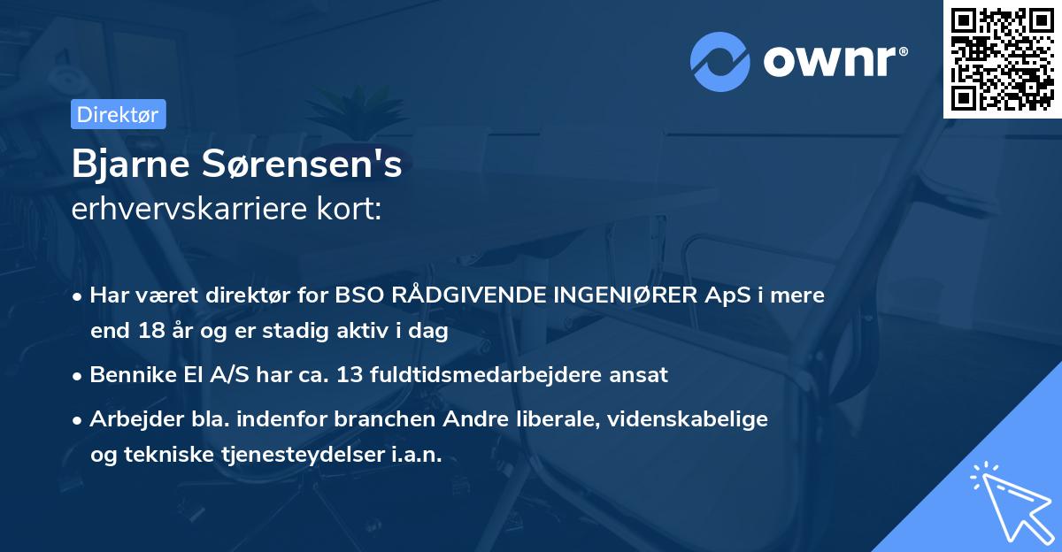 Bjarne Sørensen's erhvervskarriere kort