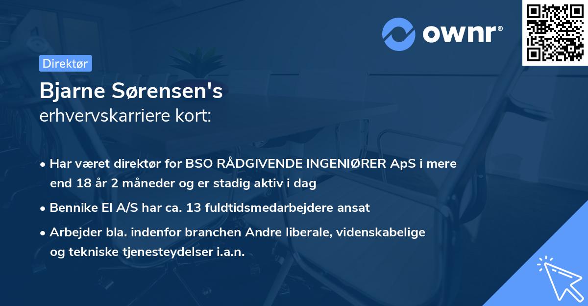 Bjarne Sørensen's erhvervskarriere kort