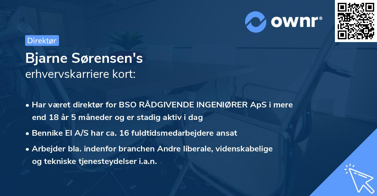 Bjarne Sørensen's erhvervskarriere kort