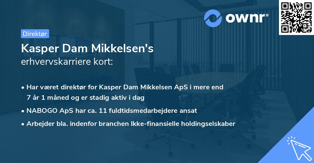 Kasper Dam Mikkelsen's erhvervskarriere kort