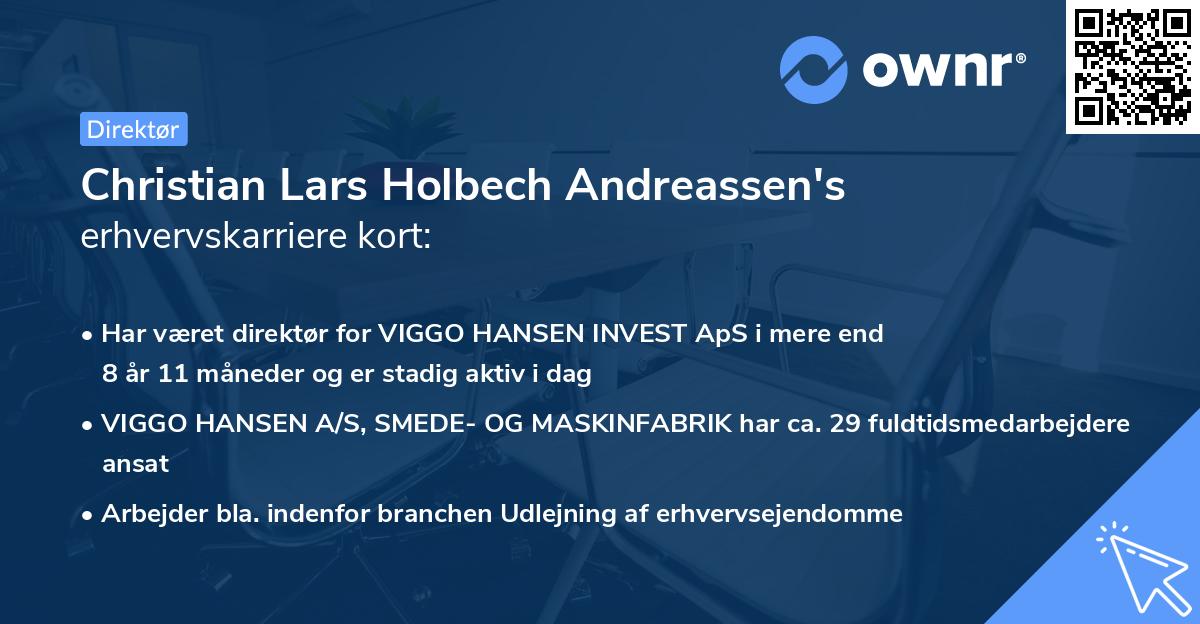 Christian Lars Holbech Andreassen's erhvervskarriere kort