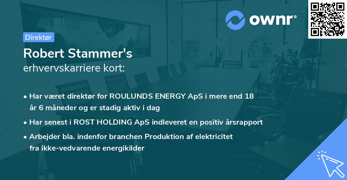 Robert Stammer's erhvervskarriere kort