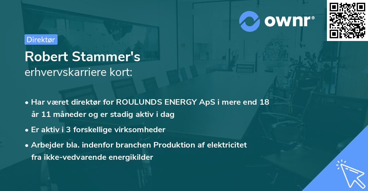 Robert Stammer's erhvervskarriere kort