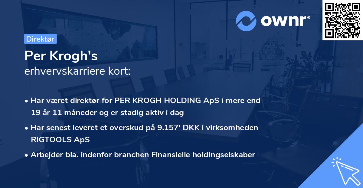 Per Krogh's erhvervskarriere kort