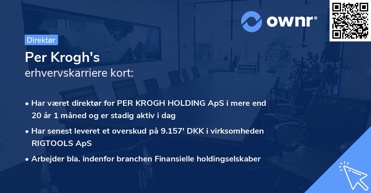 Per Krogh's erhvervskarriere kort