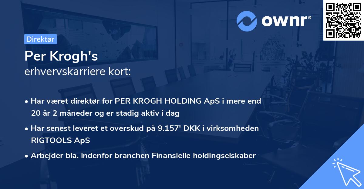 Per Krogh's erhvervskarriere kort