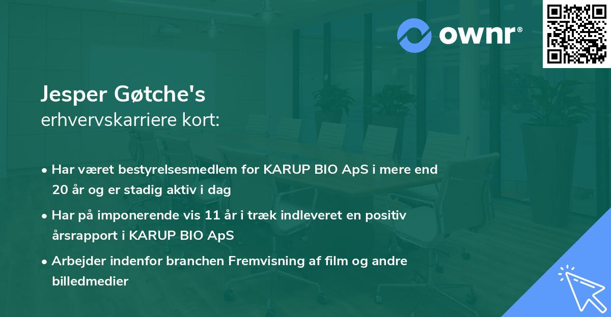 Jesper Gøtche's erhvervskarriere kort