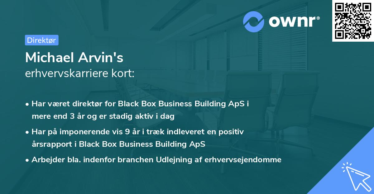 Michael Arvin's erhvervskarriere kort