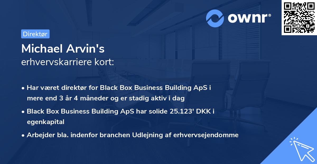Michael Arvin's erhvervskarriere kort