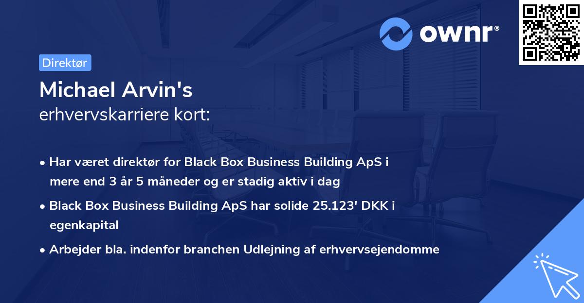 Michael Arvin's erhvervskarriere kort