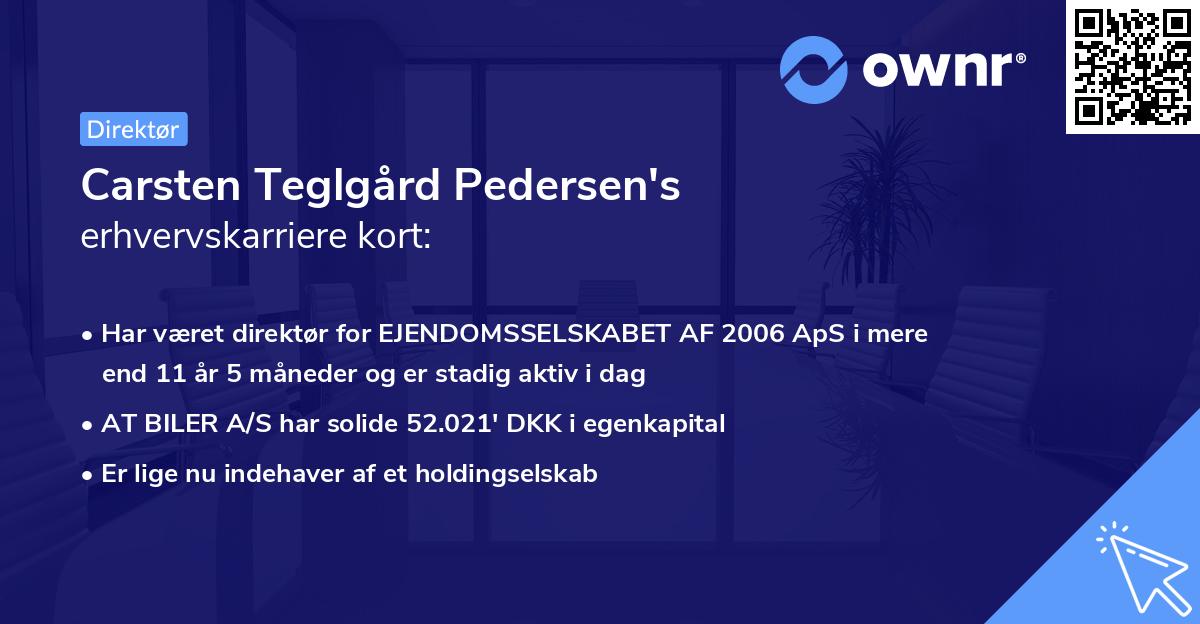 Carsten Teglgård Pedersen's erhvervskarriere kort