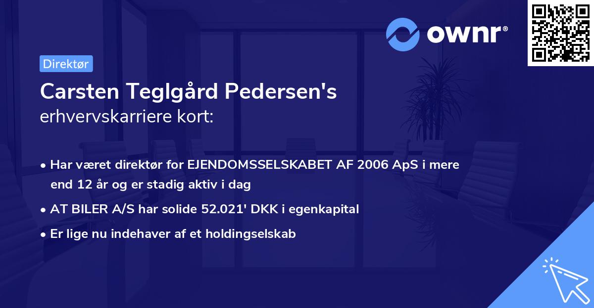 Carsten Teglgård Pedersen's erhvervskarriere kort