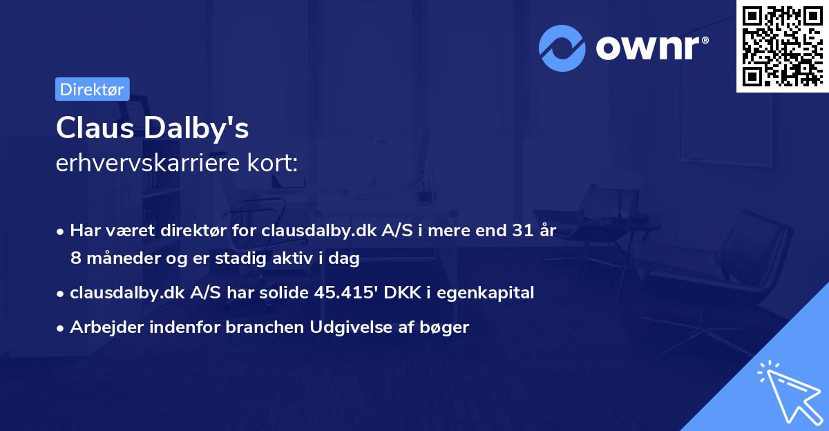 Claus Dalby's erhvervskarriere kort