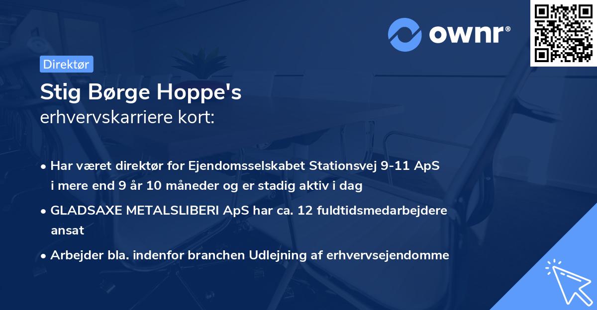 Stig Børge Hoppe's erhvervskarriere kort