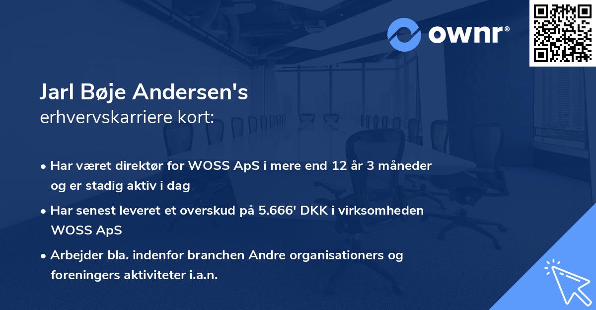 Jarl Bøje Andersen's erhvervskarriere kort