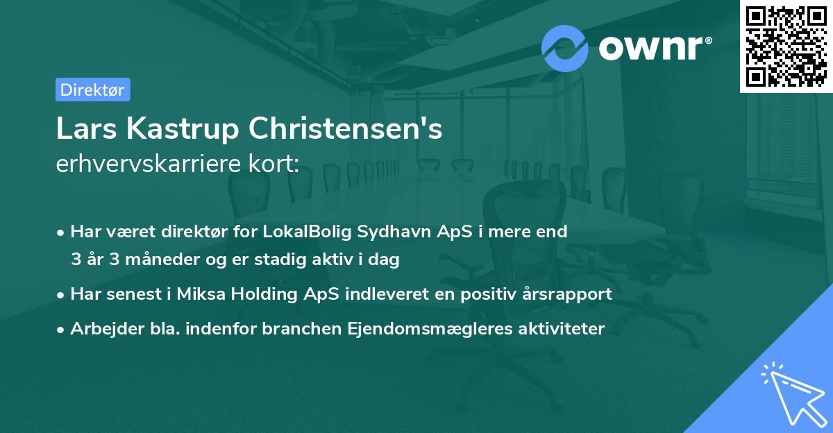 Lars Kastrup Christensen's erhvervskarriere kort