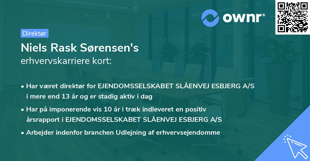 Niels Rask Sørensen's erhvervskarriere kort