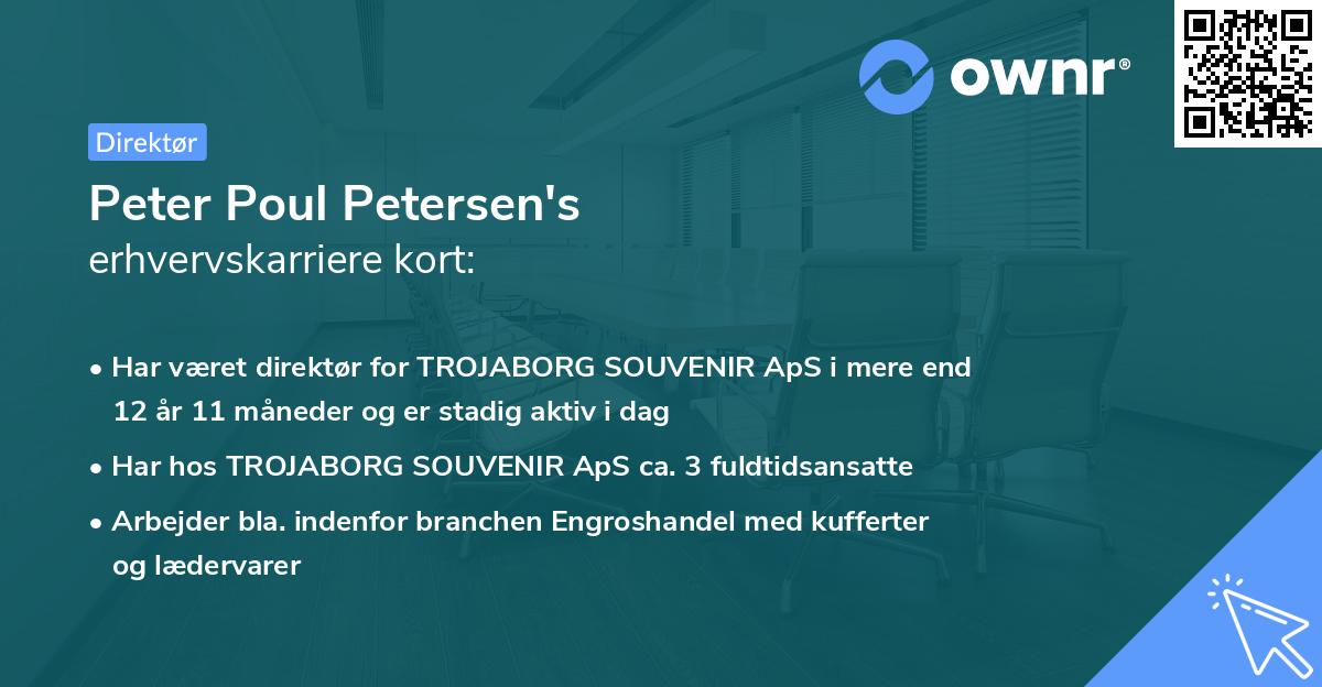 Peter Poul Petersen's erhvervskarriere kort