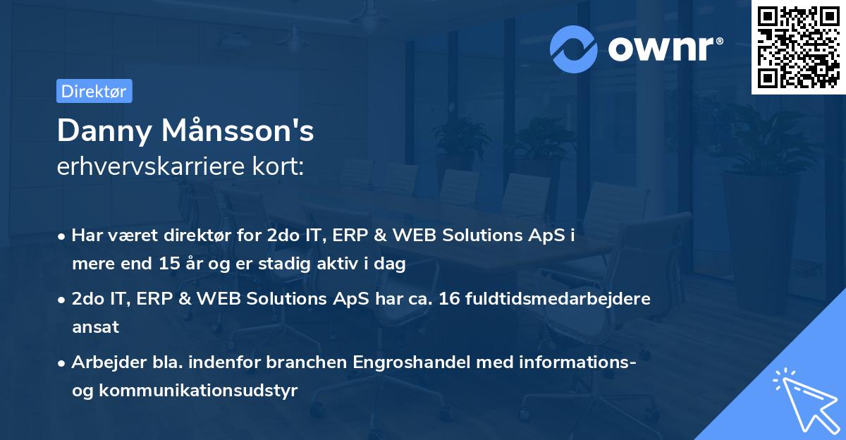 Danny Månsson's erhvervskarriere kort