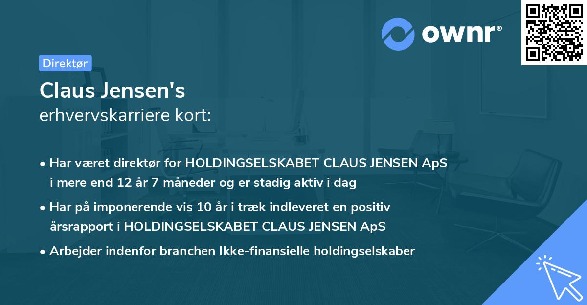 Claus Jensen's erhvervskarriere kort