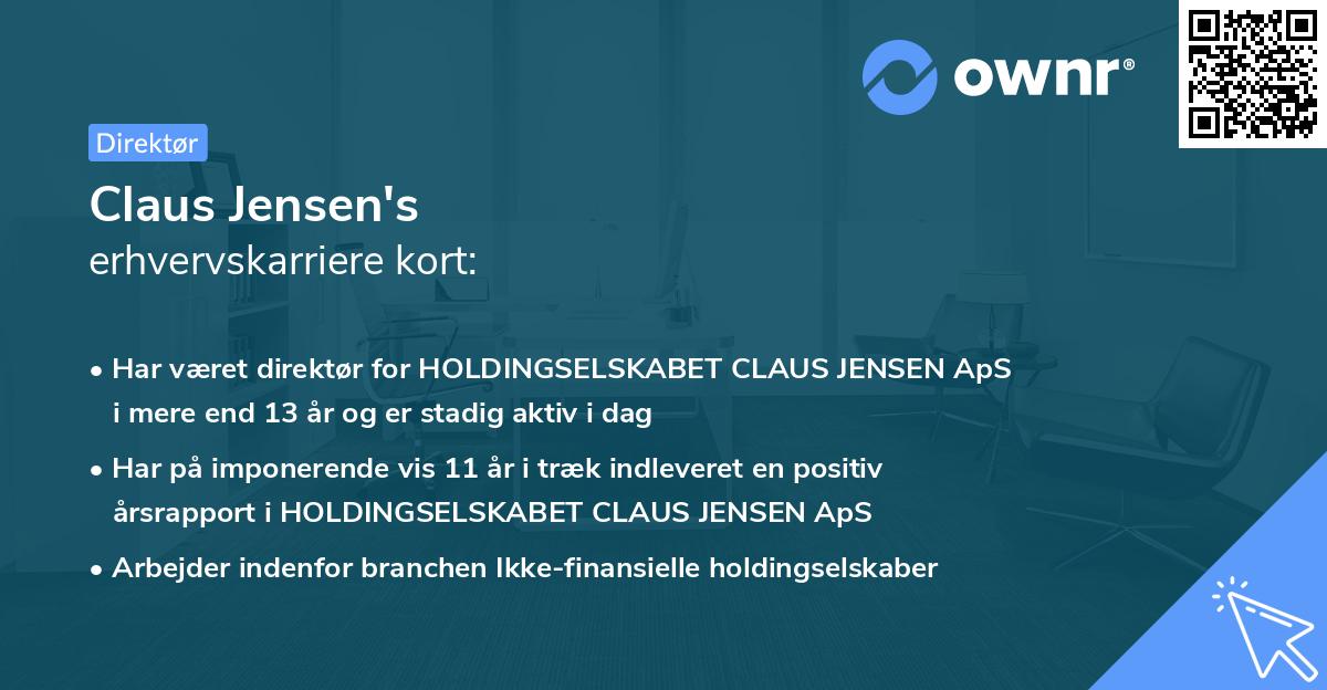 Claus Jensen's erhvervskarriere kort