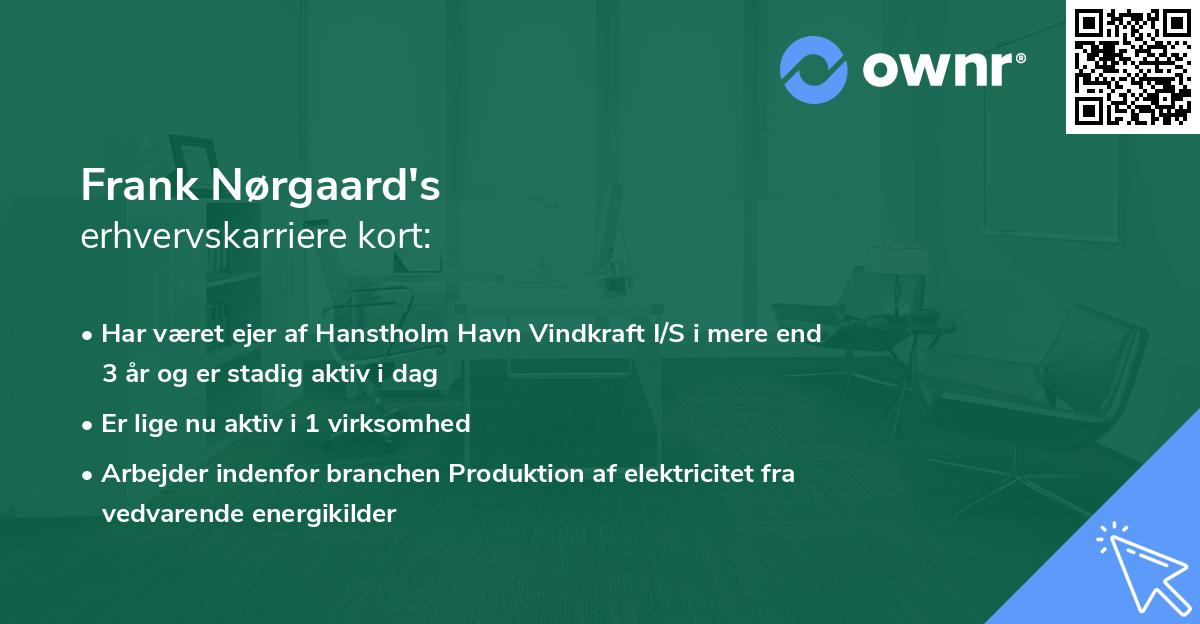 Frank Nørgaard's erhvervskarriere kort