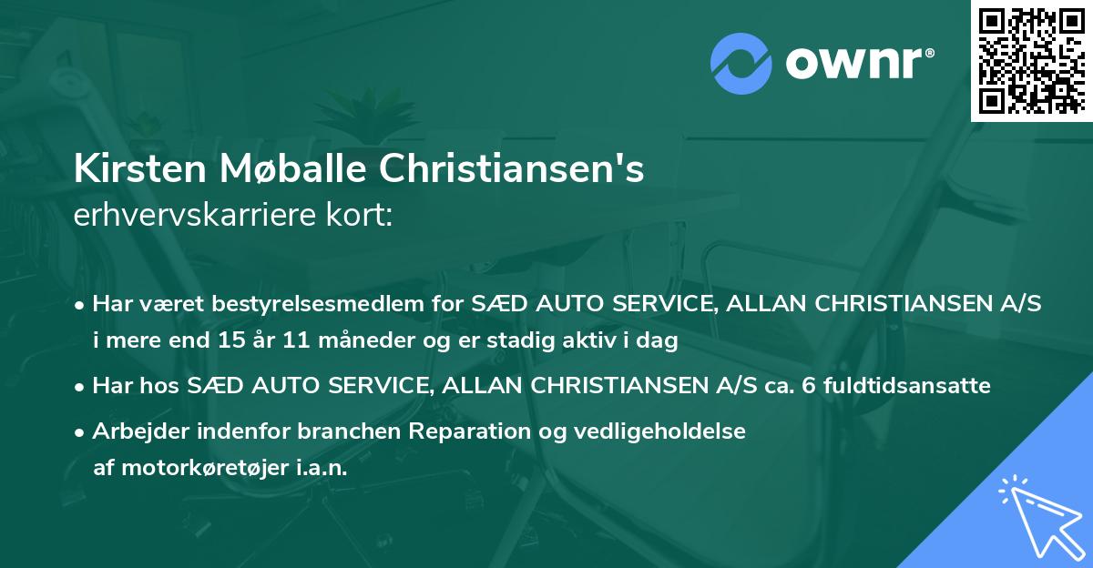 Kirsten Møballe Christiansen's erhvervskarriere kort