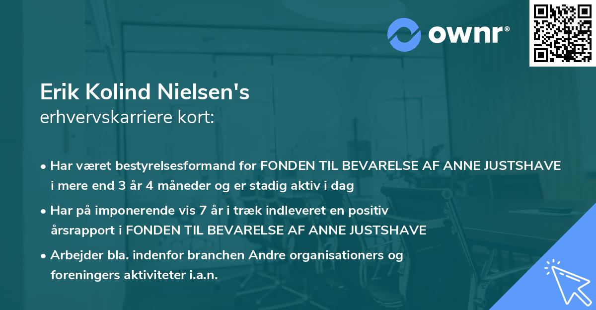 Erik Kolind Nielsen's erhvervskarriere kort