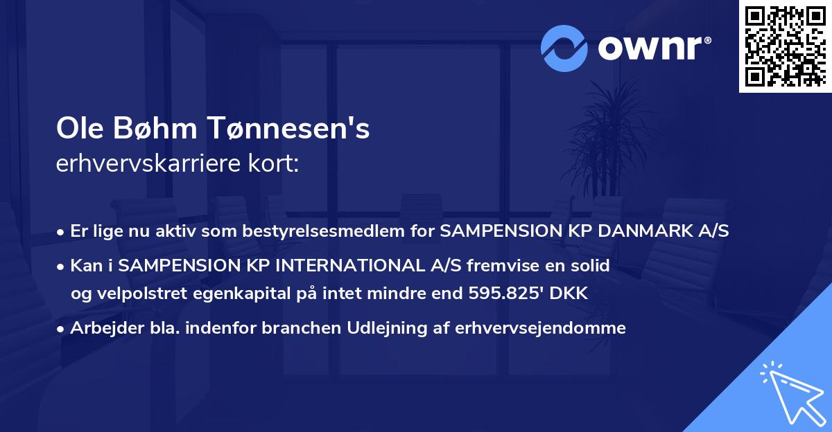Ole Bøhm Tønnesen's erhvervskarriere kort