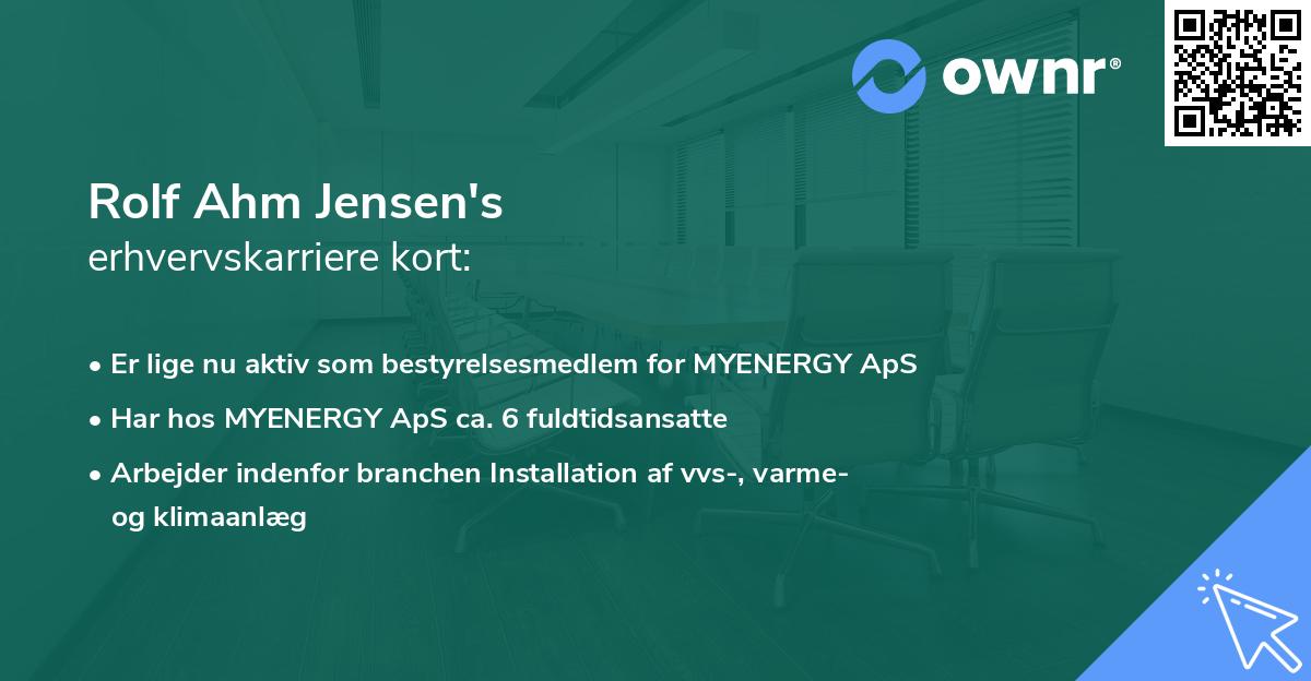 Rolf Ahm Jensen's erhvervskarriere kort