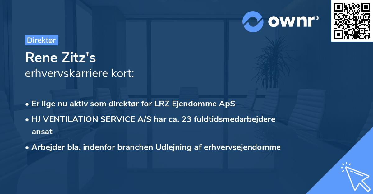 Rene Zitz's erhvervskarriere kort