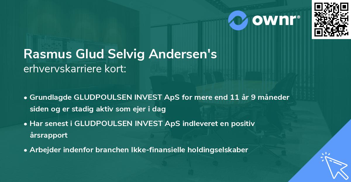 Rasmus Glud Selvig Andersen's erhvervskarriere kort
