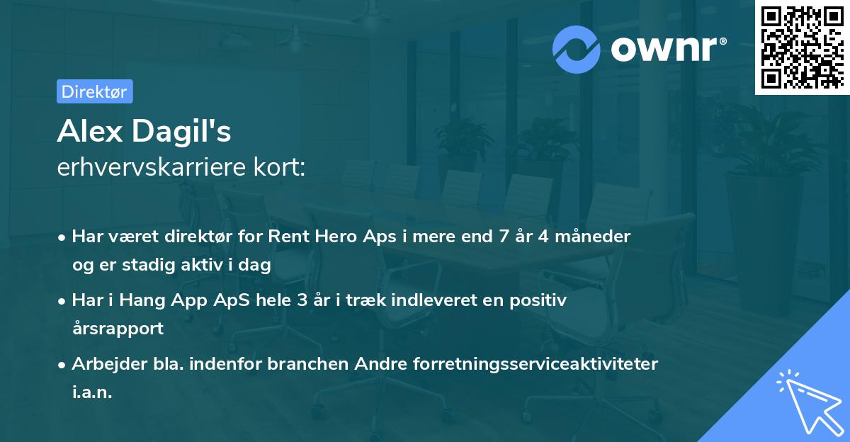 Alex Dagil's erhvervskarriere kort